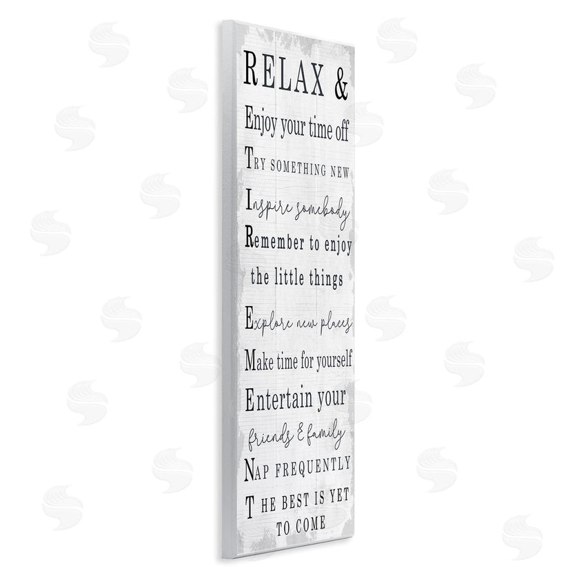 Stupell Studio | Relax and Enjoy Retirement Phrases Self-Care Message