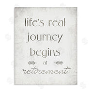 Stupell Studio | Life's Journey Begins At Retirement Phrase Self-Care Quote
