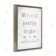 Stupell Studio | Life's Journey Begins At Retirement Phrase Self-Care Quote