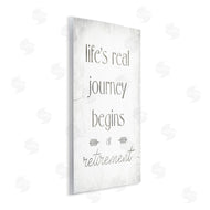 Stupell Studio | Life's Journey Begins At Retirement Phrase Self-Care Quote