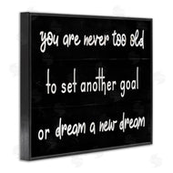 Stupell Studio | Never To Old to Set Goals Phrase Minimal Black White