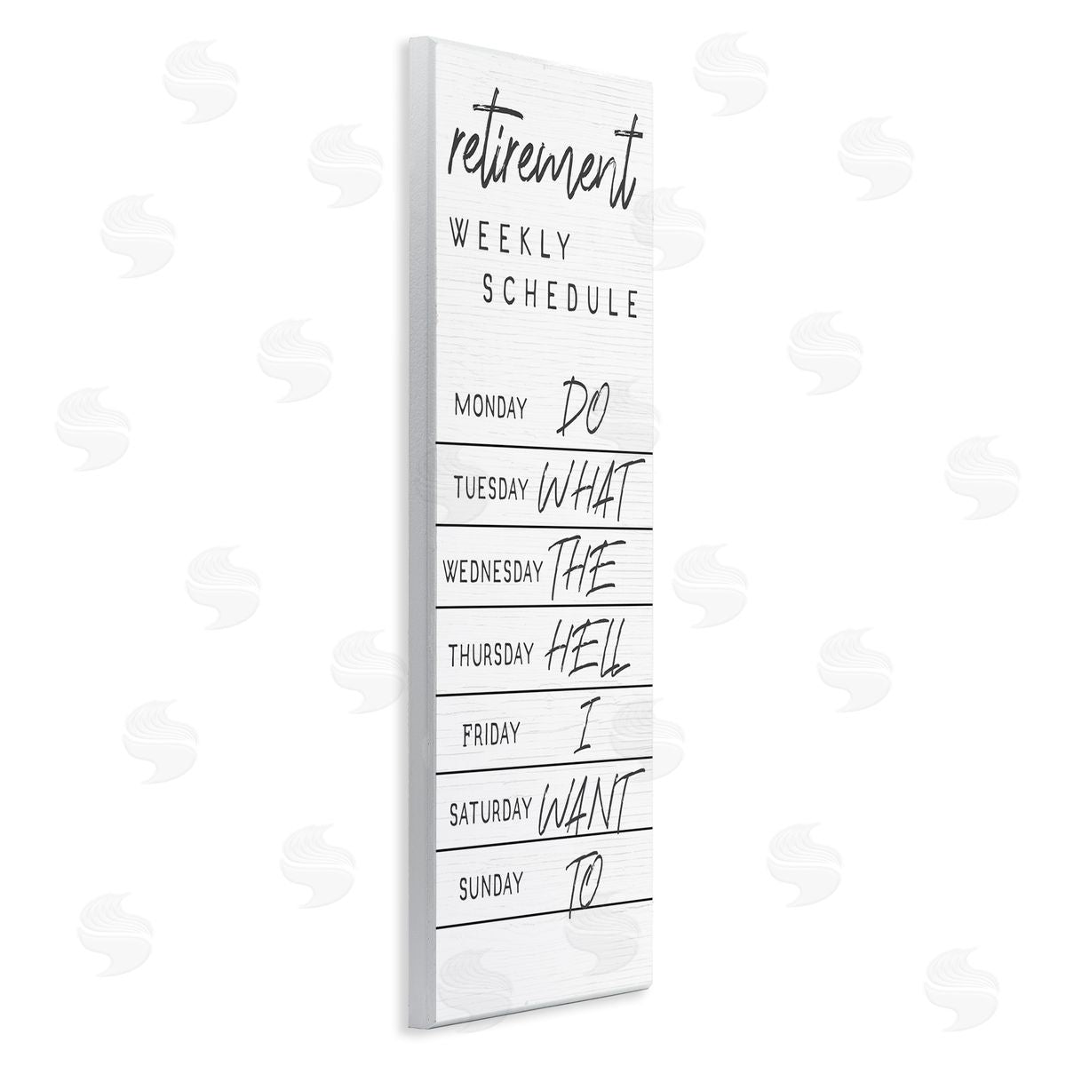 Stupell Studio Daily Retirement Schedule Funny Weekday Humor Wall Plaque Art