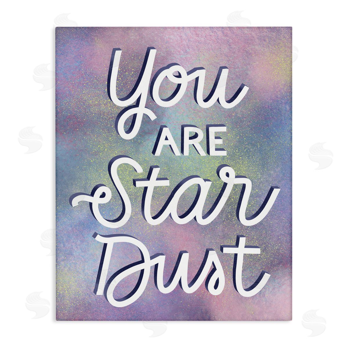 Richelle Lynn Garn You are Star Dust Phrase Mystical Purple Pink Design Canvas Wall Art