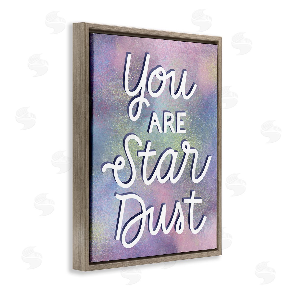 Richelle Lynn Garn You are Star Dust Phrase Mystical Purple Pink Design Brown Floater Frame Canvas Art