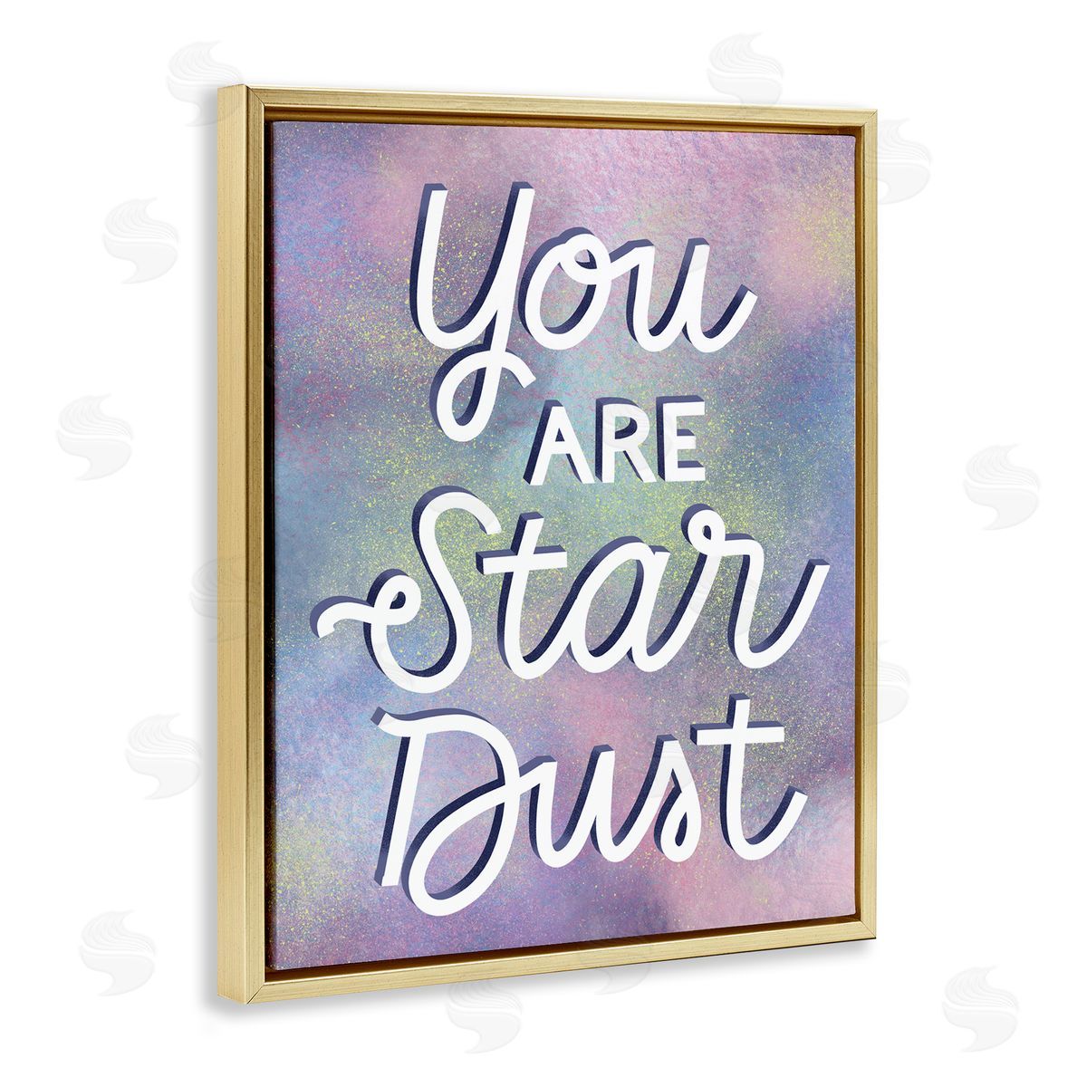 Richelle Lynn Garn You are Star Dust Phrase Mystical Purple Pink Design Gold Floater Frame Canvas Art