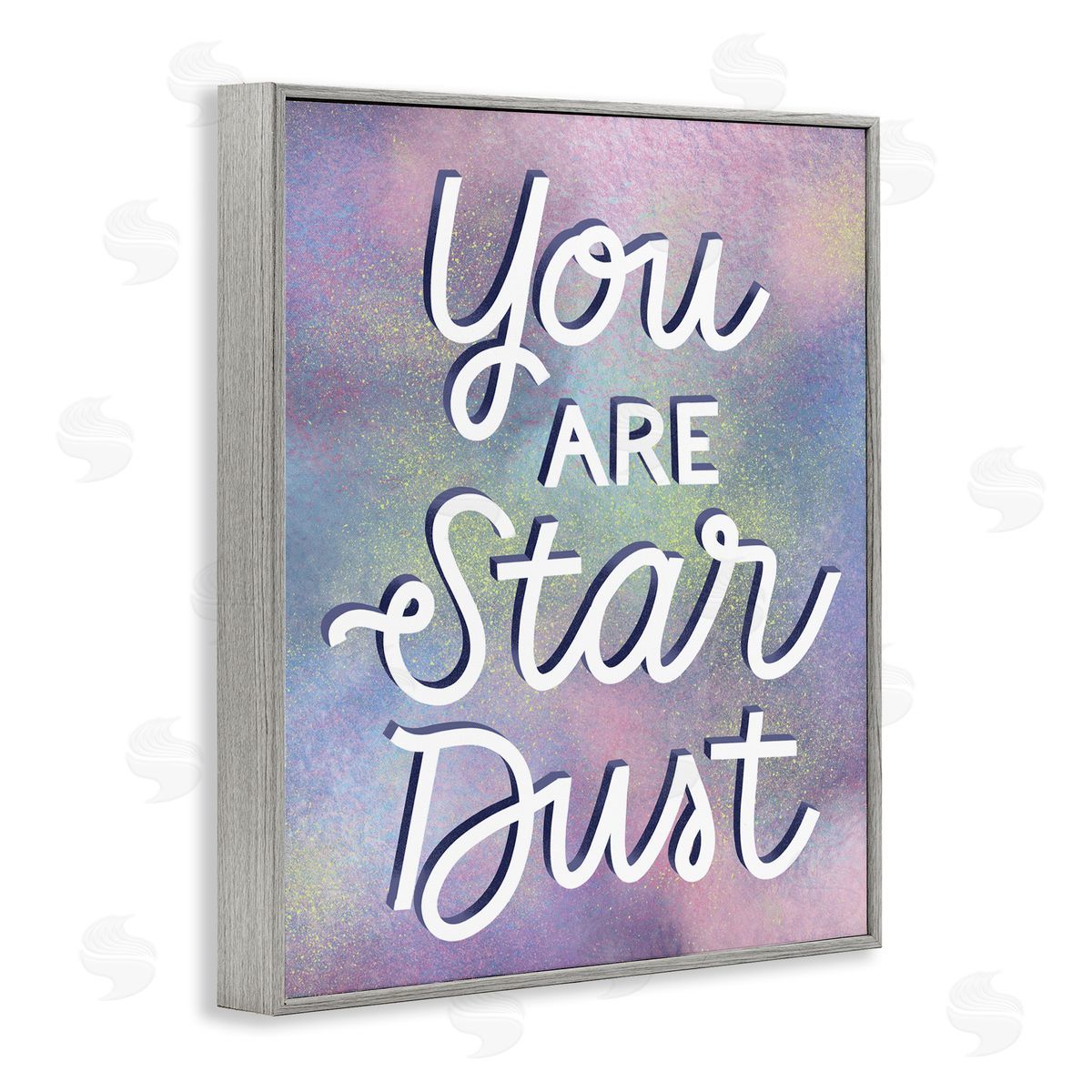 Richelle Lynn Garn You are Star Dust Phrase Mystical Purple Pink Design Gray Framed Giclee Wall Art