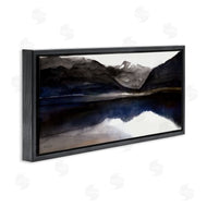 Stellar Design Studio | Lakeside Mountain Range Reflection Watercolor Black Blue