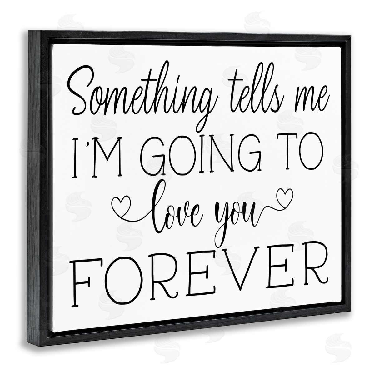 AE Design Love You Forever Quote Minimal Romantic Sentiments Black Floater Frame Canvas Art