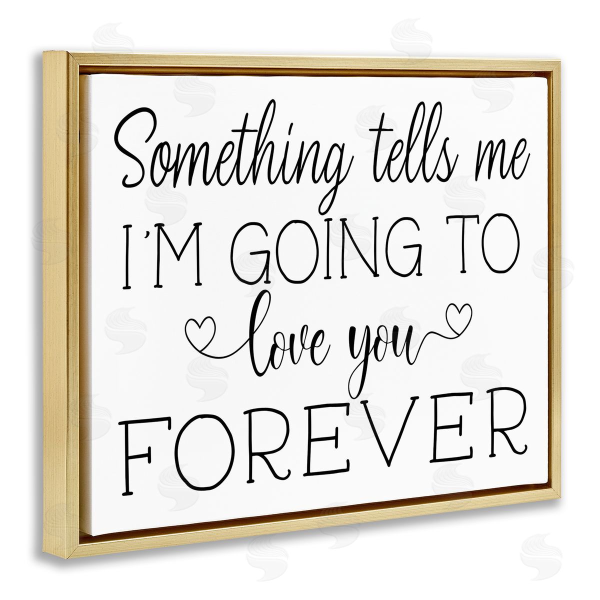 AE Design Love You Forever Quote Minimal Romantic Sentiments Gold Floater Frame Canvas Art