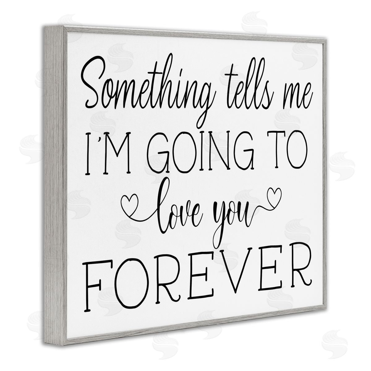 AE Design Love You Forever Quote Minimal Romantic Sentiments Gray Framed Giclee Wall Art