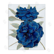 Ziwei Li | Bold Blue Carnation Florals Gold Line Detail