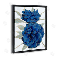 Ziwei Li | Bold Blue Carnation Florals Gold Line Detail