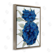 Ziwei Li | Bold Blue Carnation Florals Gold Line Detail