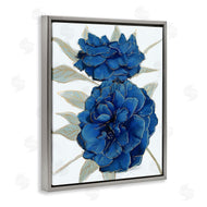Ziwei Li | Bold Blue Carnation Florals Gold Line Detail
