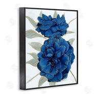 Ziwei Li | Bold Blue Carnation Florals Gold Line Detail