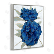 Ziwei Li | Bold Blue Carnation Florals Gold Line Detail