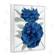 Ziwei Li | Bold Blue Carnation Florals Gold Line Detail