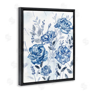 Ziwei Li | Blue Rose Garden Abstract Toile Florals
