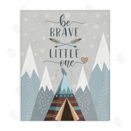 AE Design | Brave Little One Phrase Snow Mountain Range Teepee