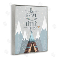 AE Design | Brave Little One Phrase Snow Mountain Range Teepee