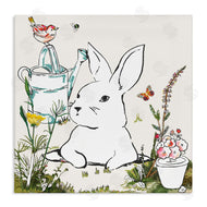 Sangita Bachelet | Curious Bunny Rabbit Butterfly Garden Florals