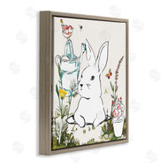 Sangita Bachelet | Curious Bunny Rabbit Butterfly Garden Florals
