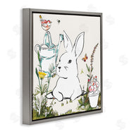 Sangita Bachelet | Curious Bunny Rabbit Butterfly Garden Florals