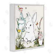Sangita Bachelet | Curious Bunny Rabbit Butterfly Garden Florals