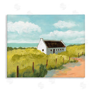 Bart E. Slyp | White Cabin Architecture Grassy Coastal Beach Landscape