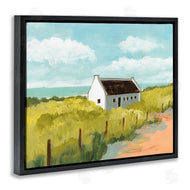 Bart E. Slyp | White Cabin Architecture Grassy Coastal Beach Landscape