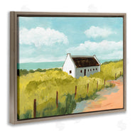 Bart E. Slyp | White Cabin Architecture Grassy Coastal Beach Landscape