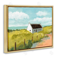 Bart E. Slyp | White Cabin Architecture Grassy Coastal Beach Landscape