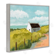 Bart E. Slyp | White Cabin Architecture Grassy Coastal Beach Landscape