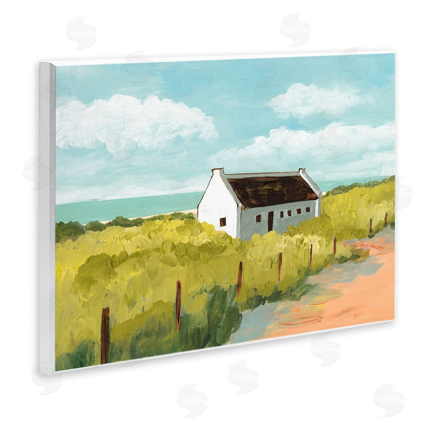 Bart E. Slyp | White Cabin Architecture Grassy Coastal Beach Landscape