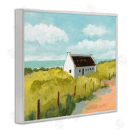 Bart E. Slyp | White Cabin Architecture Grassy Coastal Beach Landscape
