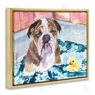 George Dyachenko | English Bulldog In Bathtub Rubber Duck Bubbles