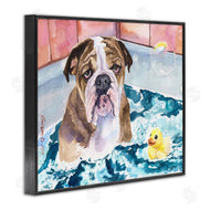 George Dyachenko | English Bulldog In Bathtub Rubber Duck Bubbles