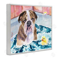 George Dyachenko | English Bulldog In Bathtub Rubber Duck Bubbles