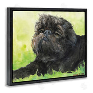 George Dyachenko | Brussel Griffon Pet Dog Portrait Green Black
