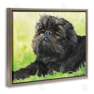 George Dyachenko | Brussel Griffon Pet Dog Portrait Green Black