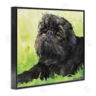 George Dyachenko | Brussel Griffon Pet Dog Portrait Green Black