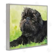 George Dyachenko | Brussel Griffon Pet Dog Portrait Green Black