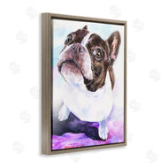 George Dyachenko | Happy Boston Terrier Pet Dog Portrait Black Purple