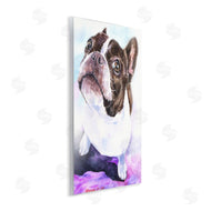 George Dyachenko | Happy Boston Terrier Pet Dog Portrait Black Purple