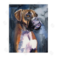 George Dyachenko | Adorable Boxer Pet Dog Dark Mist Portrait