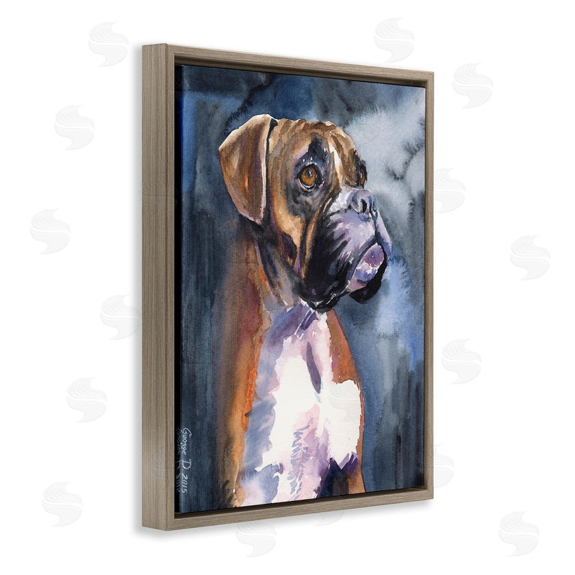 George Dyachenko | Adorable Boxer Pet Dog Dark Mist Portrait