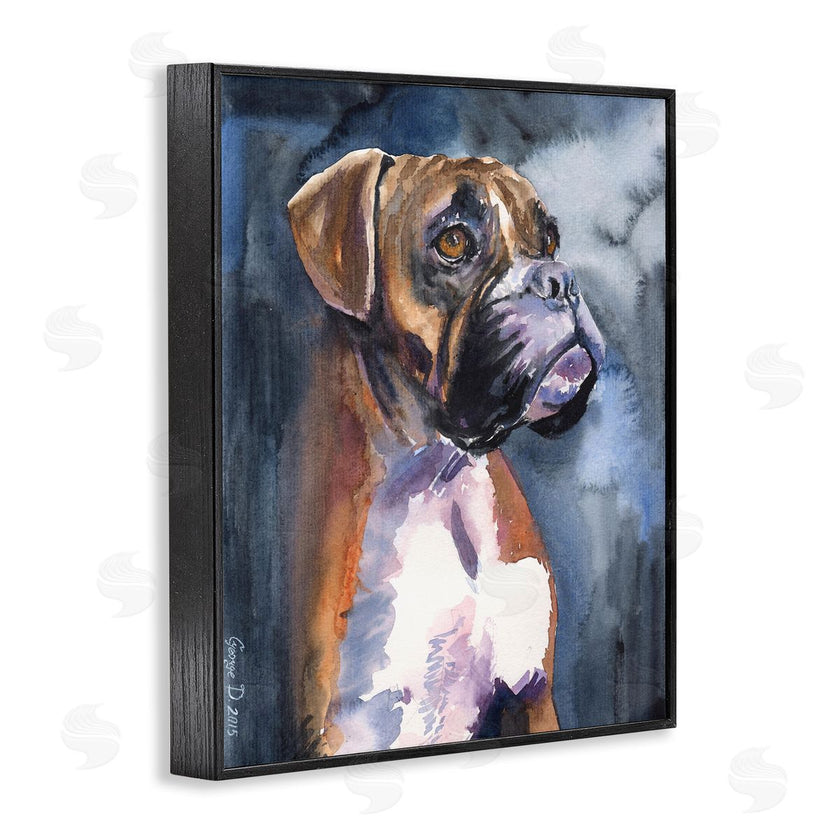 George Dyachenko | Adorable Boxer Pet Dog Dark Mist Portrait