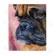 George Dyachenko | Pensive Boxer Dog Pet Portrait Brown Pink