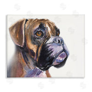 George Dyachenko | Cute Boxer Dog Pet Portrait Minimal Brown