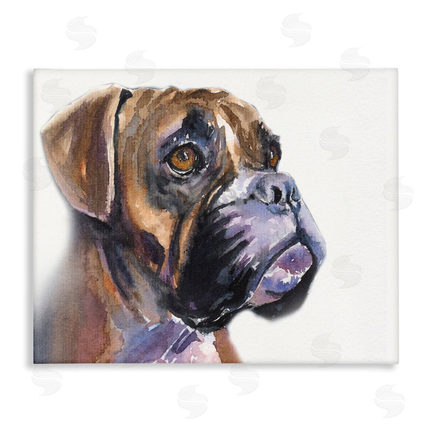 George Dyachenko | Cute Boxer Dog Pet Portrait Minimal Brown